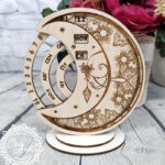 Cross-border moon wooden calendar perpetual calendar wooden crafts bohemian decorative ornaments building block calendar